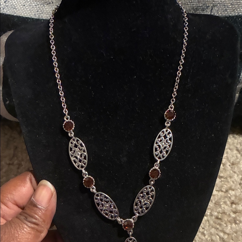 Cookie Lee Silver and Red Necklace - Picture 5 of 5